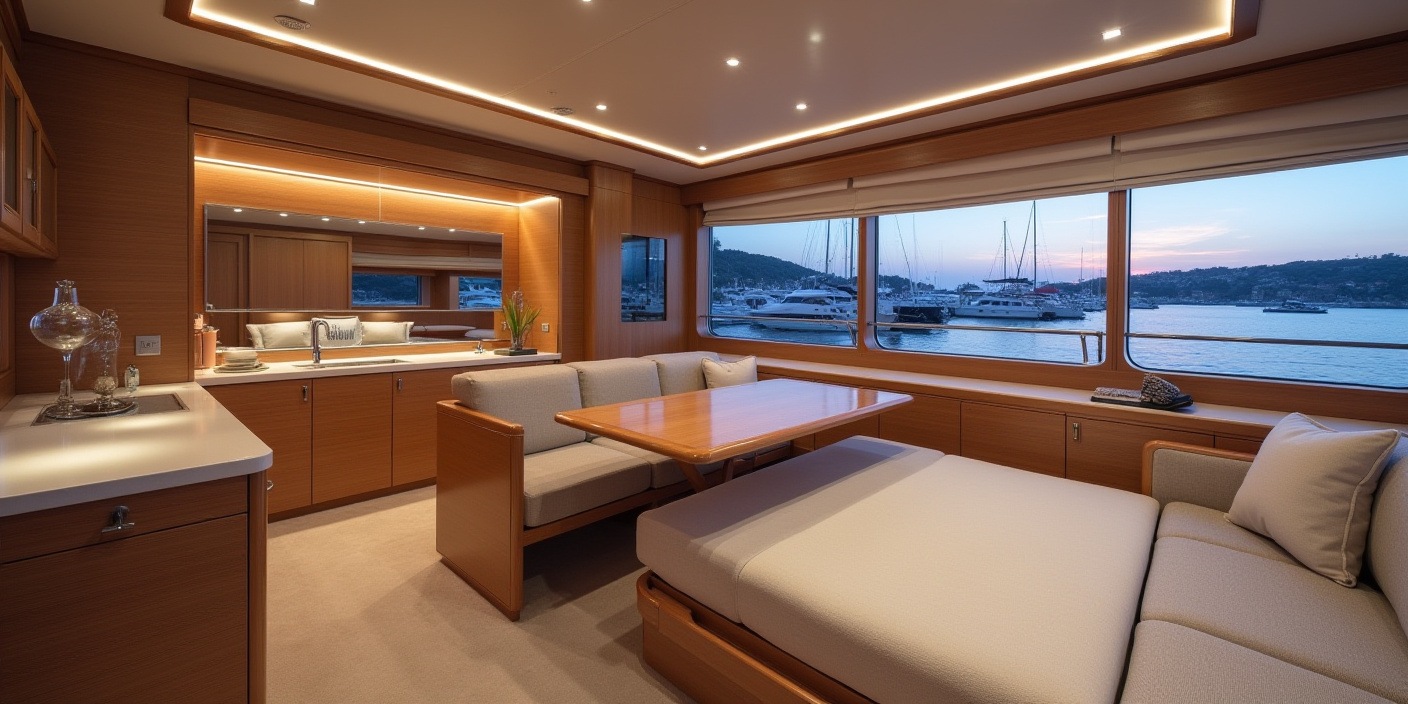 Popular yacht interior design styles including classic, modern, minimalist, and Mediterranean.