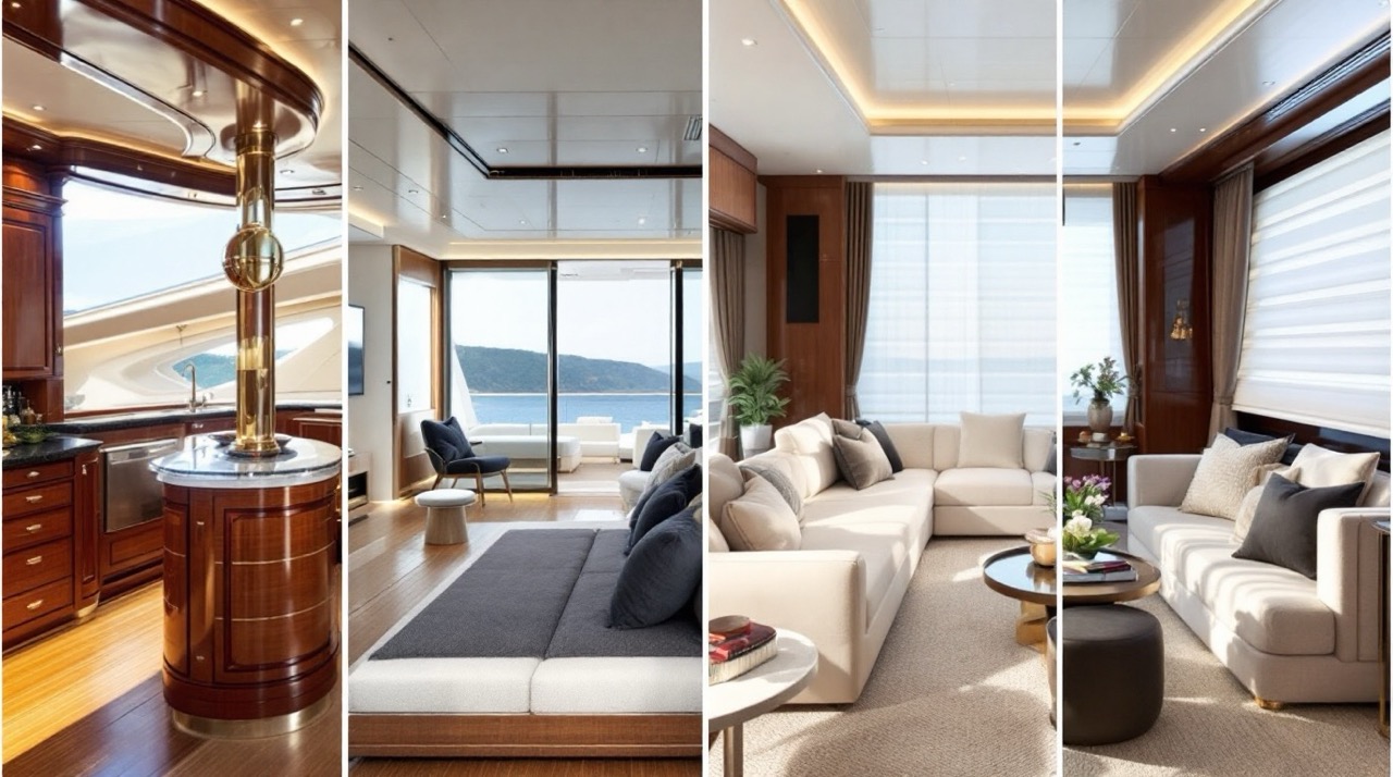 Popular yacht interior design styles including classic, modern, minimalist, and Mediterranean.