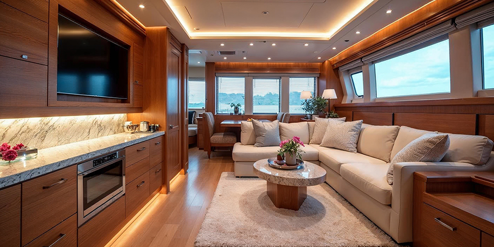 Popular yacht interior design styles including classic, modern, minimalist, and Mediterranean.