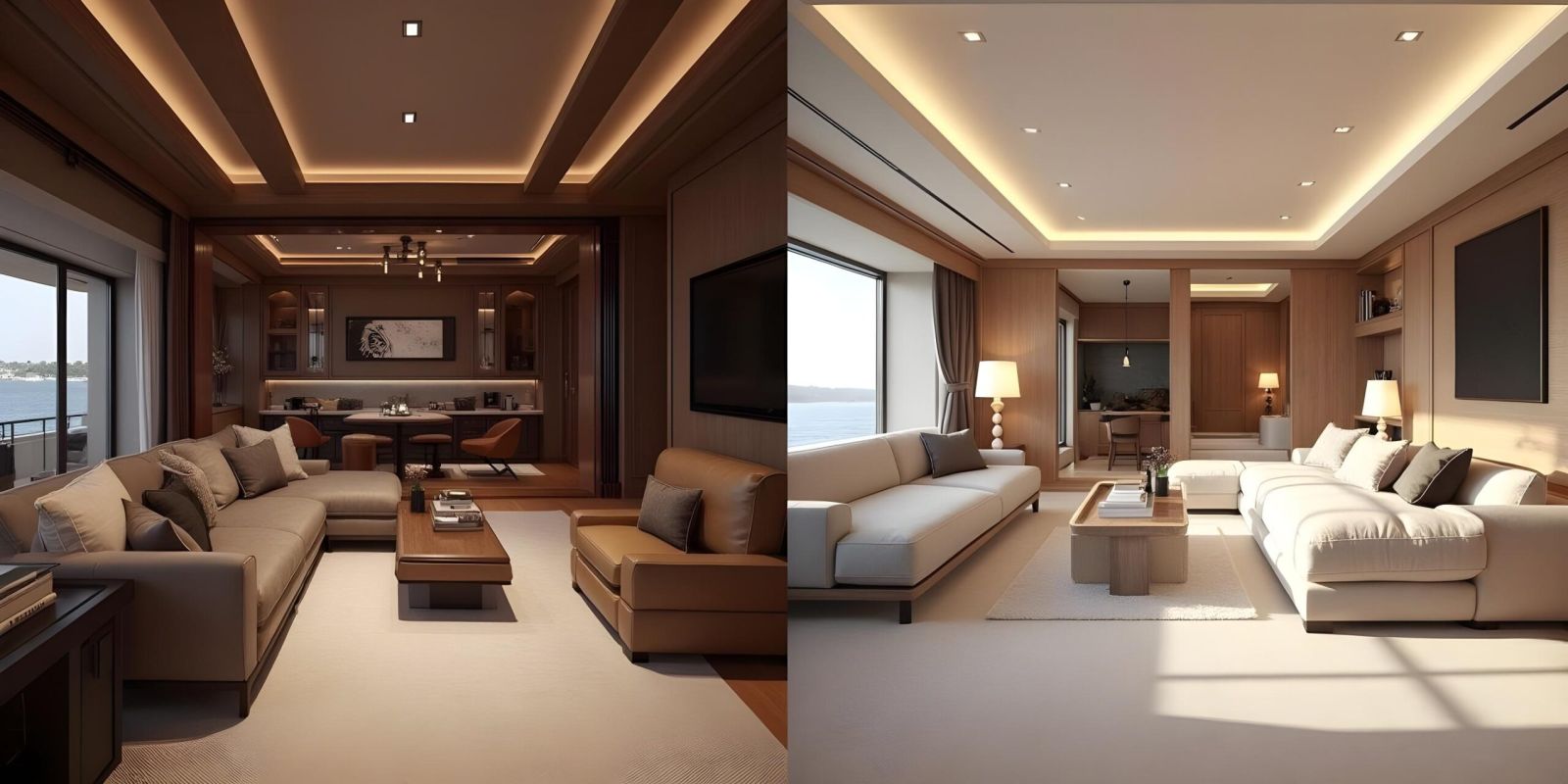 Popular yacht interior design styles including classic, modern, minimalist, and Mediterranean.