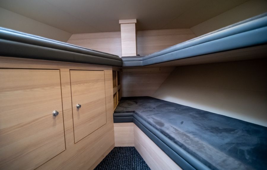 Expertly crafted interior and custom furniture for the "PILOT C50 MAXX" pilot boat, ensuring durability and functionality