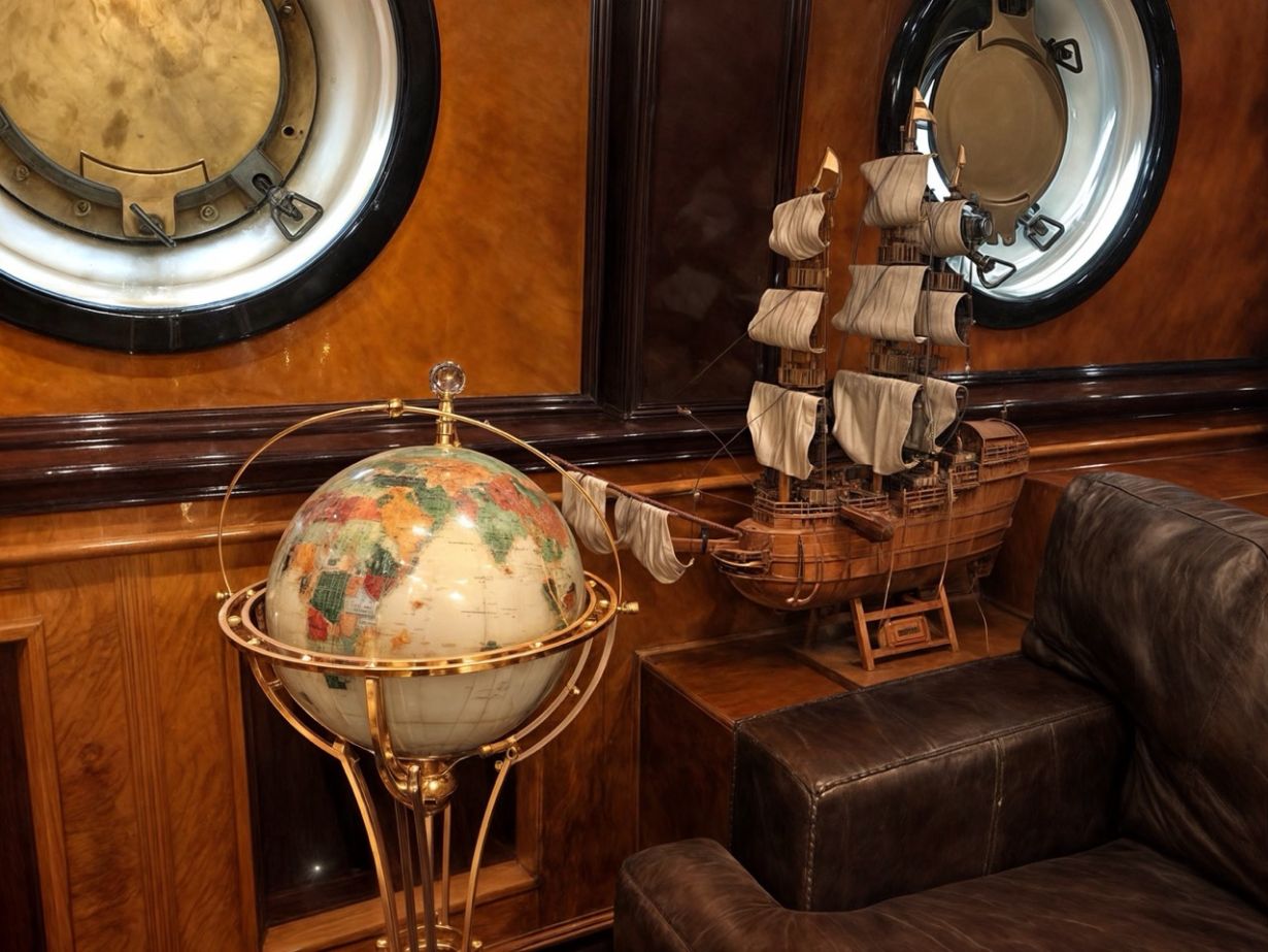 A refined yacht lounge showcasing OSNOVA.YACHTS' commitment to quality and innovation
